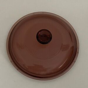 Vintage Pyrex Vision Ware Glass 1.5L Sauce Pot Lid cranberry V-1.5-C Corning